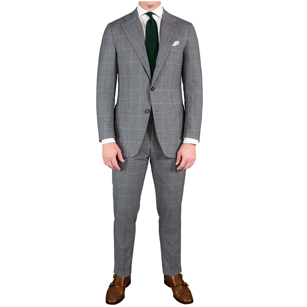 Light Grey Windowpane Suit - Beckett & Robb