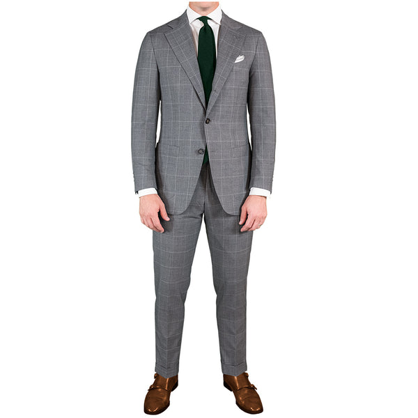 Light Grey Windowpane Suit - Beckett & Robb