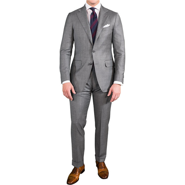 Light Grey Sharkskin Suit - Beckett & Robb