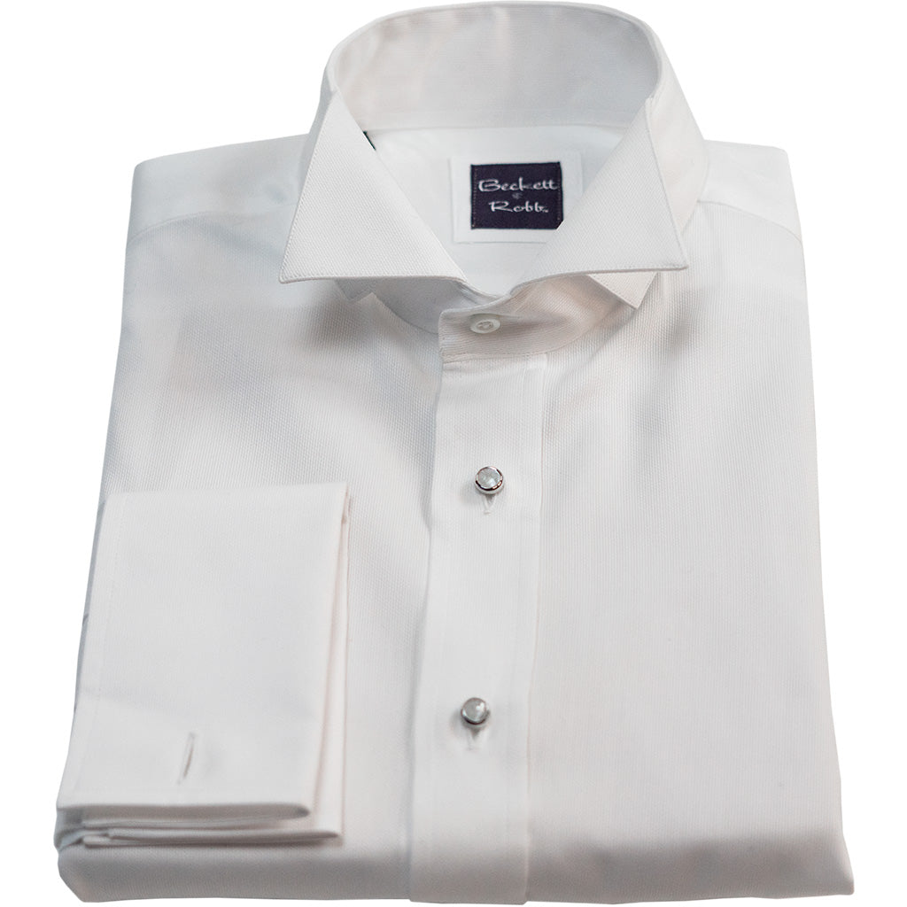 White Wing Collar Tuxedo Shirt with Pleated Bib (#901) – Fine Tuxedos