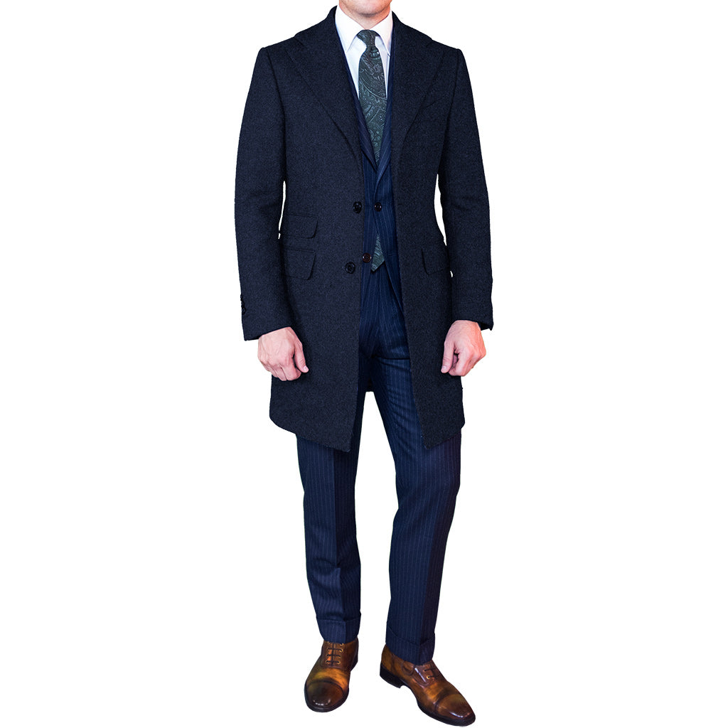 Navy Cashmere Topcoat - Beckett & Robb