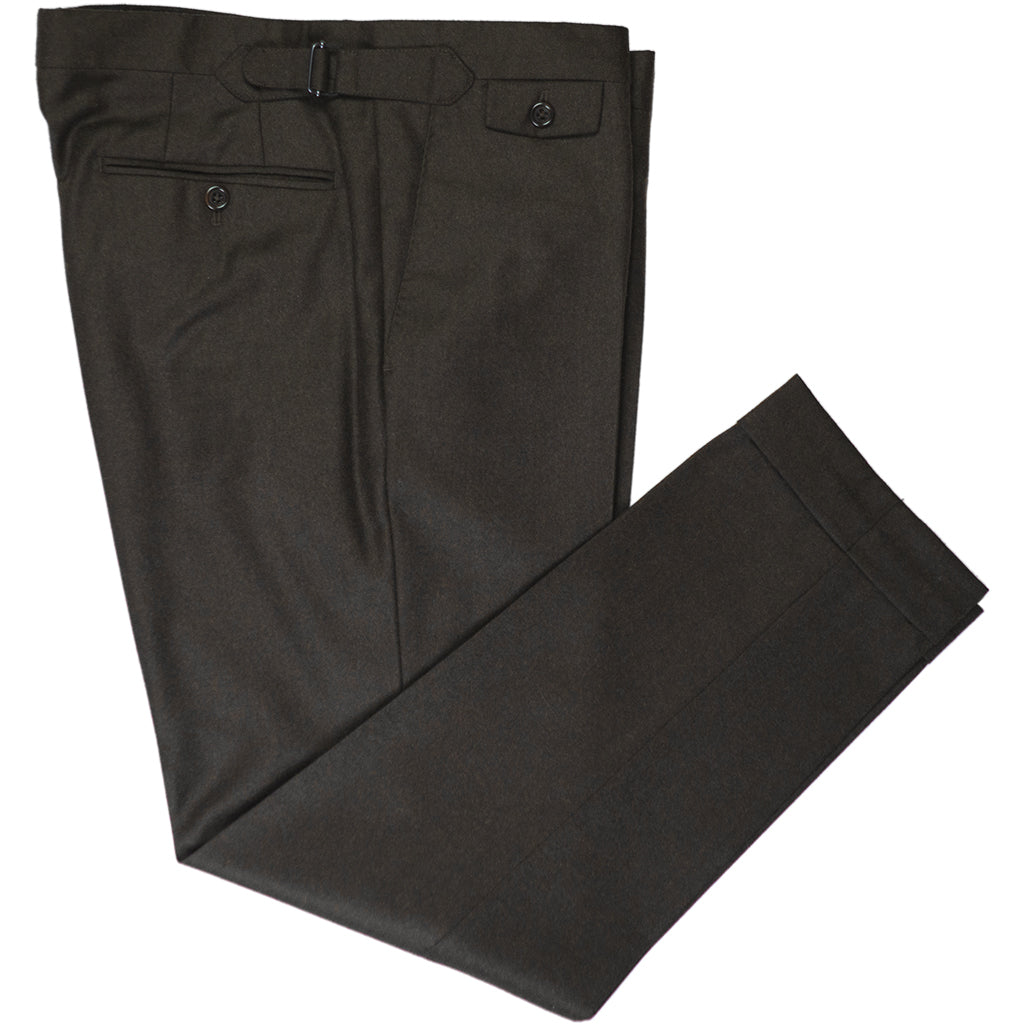 Di Fabio - Medium Gray Flannel - Wool/ Cashmere Trousers | SPIER & MACKAY