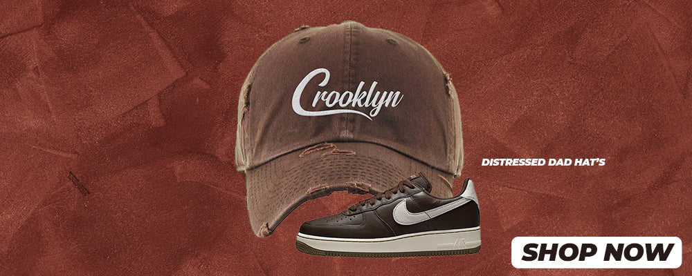 Dark Chocolate Leather 1s Distressed Dad Hats to match Sneakers | Hats to match Dark Chocolate Leather 1s Shoes