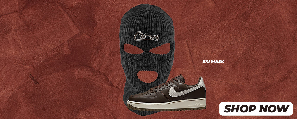 Dark Chocolate Leather 1s Ski Masks to match Sneakers | Winter Masks to match Dark Chocolate Leather 1s Shoes