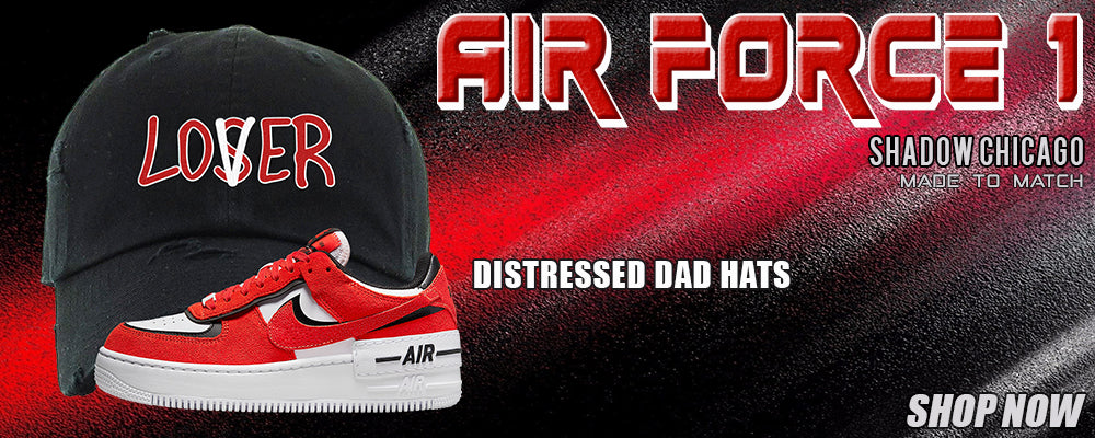 Shadow Chicago AF 1s Distressed Dad Hats to match Sneakers | Hats to match Shadow Chicago AF 1s Shoes