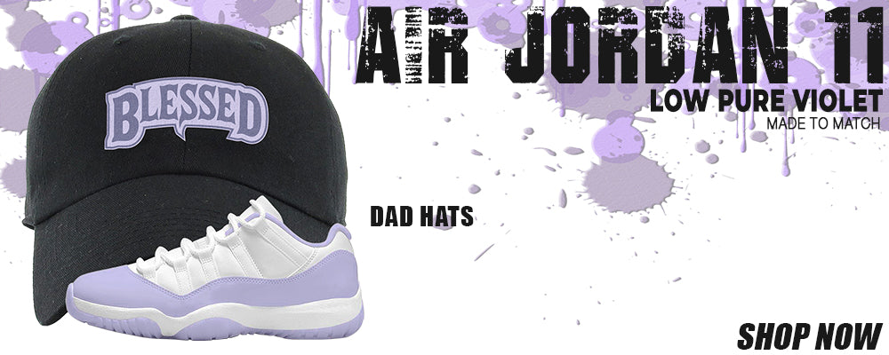 Pure Violet Low 11s Dad Hats to match Sneakers | Hats to match Pure Violet Low 11s Shoes