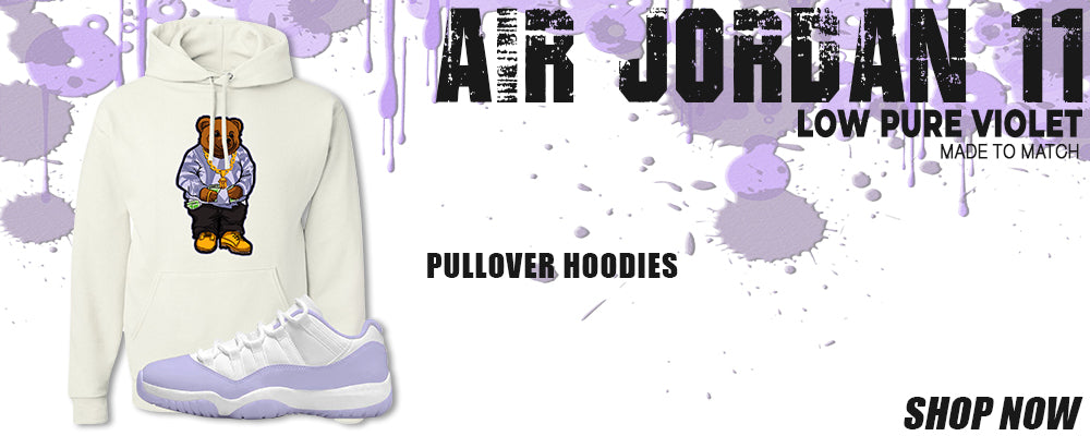 Pure Violet Low 11s Pullover Hoodies to match Sneakers | Hoodies to match Pure Violet Low 11s Shoes
