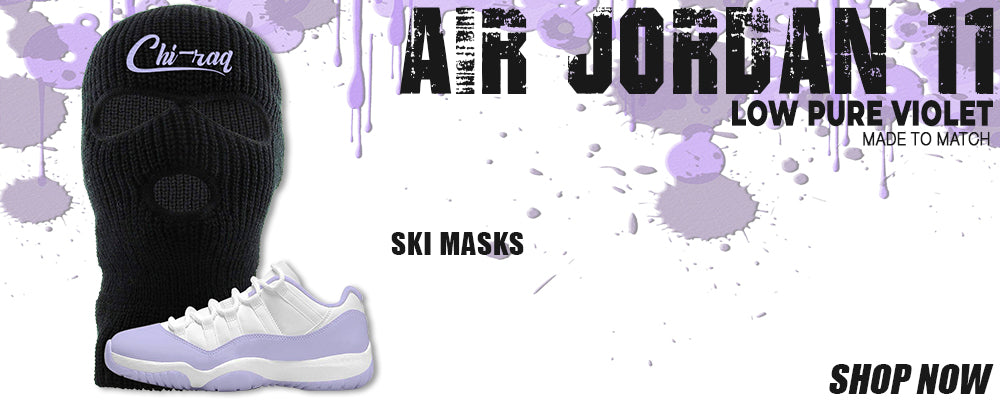 Pure Violet Low 11s Ski Masks to match Sneakers | Winter Masks to match Pure Violet Low 11s Shoes