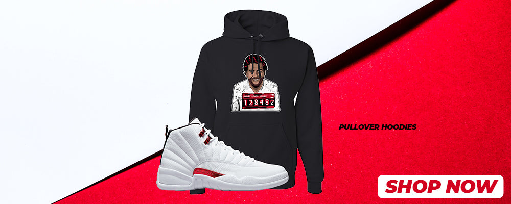 Twist White Red 12s Pullover Hoodies to match Sneakers | Hoodies to match Twist White Red 12s Shoes