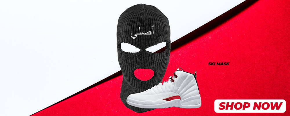 Twist White Red 12s Ski Masks to match Sneakers | Winter Masks to match Twist White Red 12s Shoes