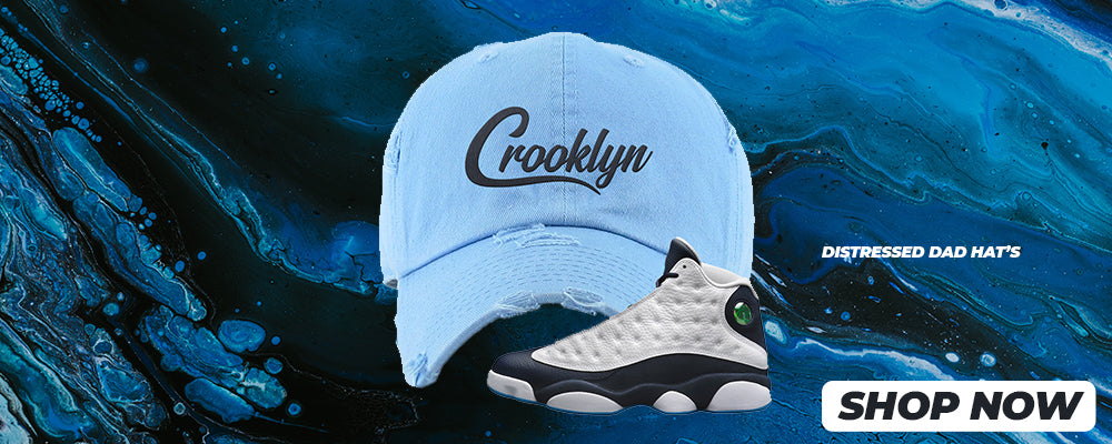 Obsidian 13s Distressed Dad Hats to match Sneakers | Hats to match Obsidian 13s Shoes