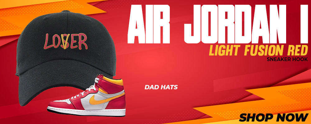 Air Jordan 1 Light Fusion Red Dad Hats to match Sneakers | Hats to match Nike Air Jordan 1 Light Fusion Red Shoes