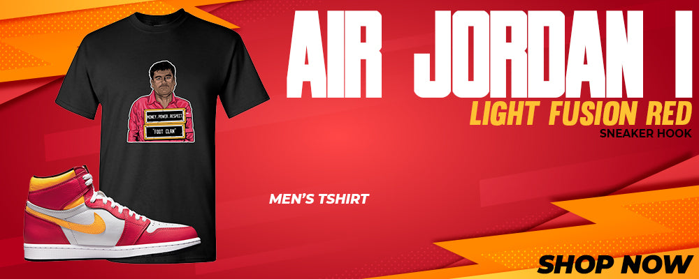 Air Jordan 1 Light Fusion Red T Shirts to match Sneakers | Tees to match Nike Air Jordan 1 Light Fusion Red Shoes