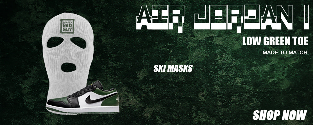 Green Toe Low 1s Ski Masks to match Sneakers | Winter Masks to match Green Toe Low 1s Shoes