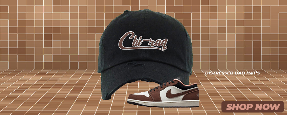 Mocha Low 1s Distressed Dad Hats to match Sneakers | Hats to match Mocha Low 1s Shoes