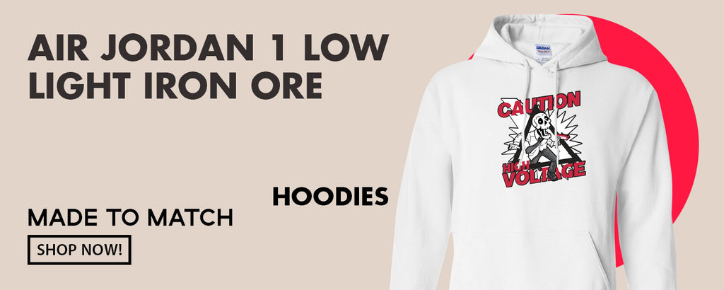 Light Iron Ore Low 1s Pullover Hoodies to match Sneakers | Hoodies to match Light Iron Ore Low 1s Shoes