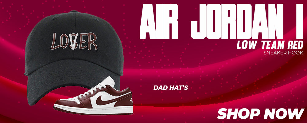 Air Jordan 1 Low Team Red Dad Hats to match Sneakers | Hats to match Nike Air Jordan 1 Low Team Red Shoes