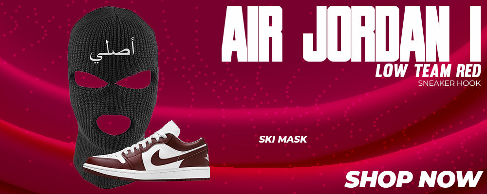 Air Jordan 1 Low Team Red Ski Masks to match Sneakers | Winter Masks to match Nike Air Jordan 1 Low Team Red Shoes