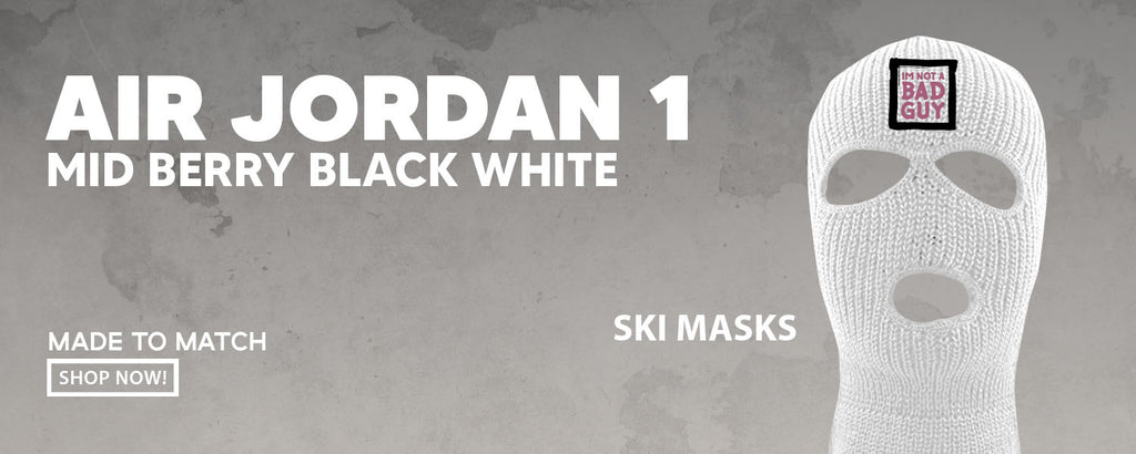 Berry Black White Mid 1s Ski Masks to match Sneakers | Winter Masks to match Berry Black White Mid 1s Shoes