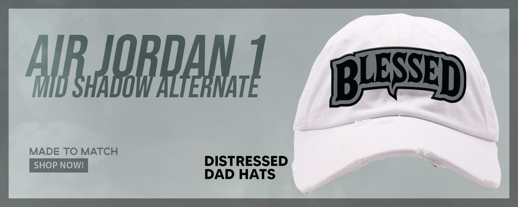 Alternate Shadow Mid 1s Distressed Dad Hats to match Sneakers | Hats to match Alternate Shadow Mid 1s Shoes