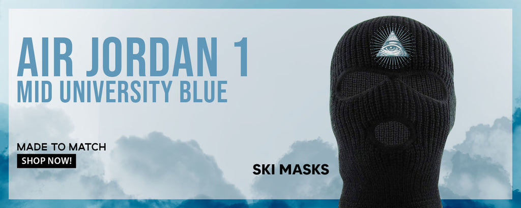 University Blue Mid 1s Ski Masks to match Sneakers | Winter Masks to match University Blue Mid 1s Shoes