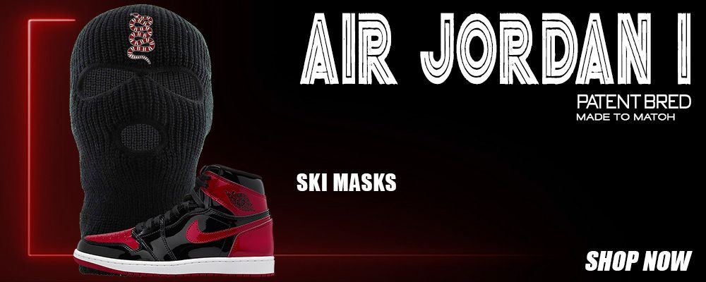Patent Bred 1s Ski Masks to match Sneakers | Winter Masks to match Patent Bred 1s Shoes