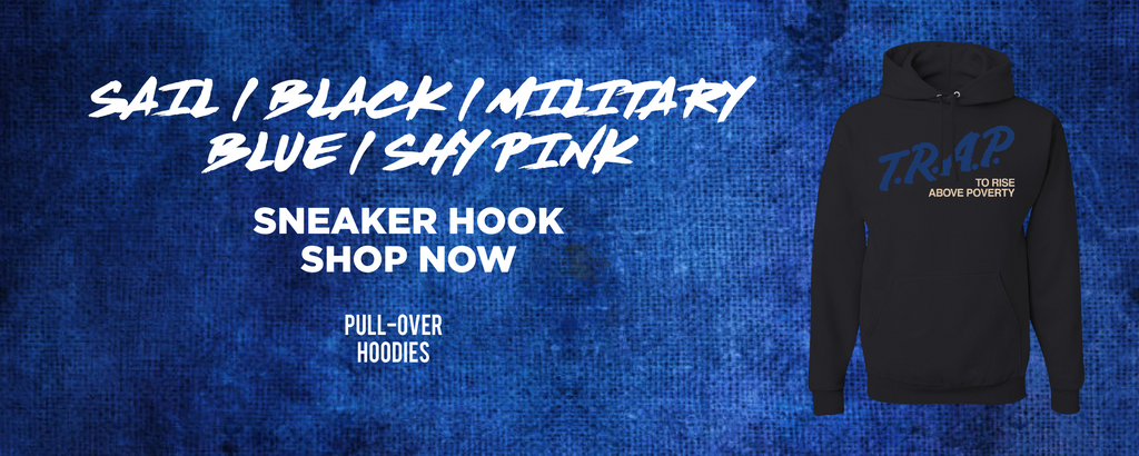 Sail Black Military Blue Shy Pink Low 1s Pullover Hoodies to match Sneakers | Hoodies to match Sail Black Military Blue Shy Pink Low 1s Shoes