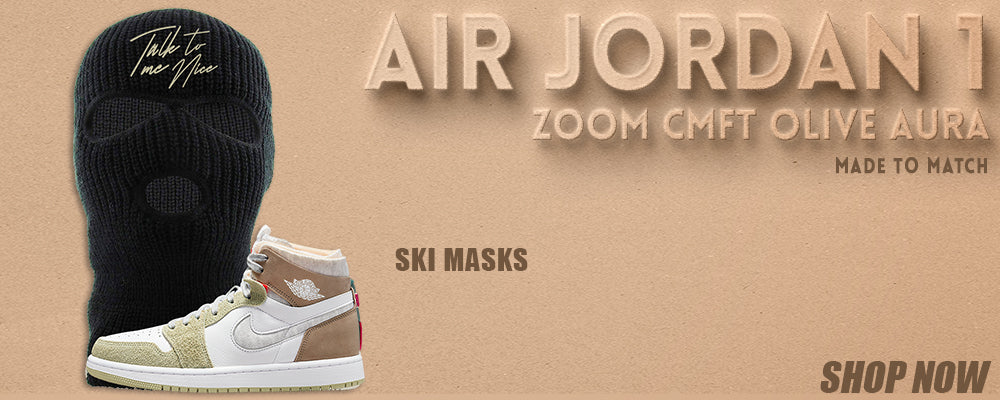 Zoom CMFT Olive Aura 1s Ski Masks to match Sneakers | Winter Masks to match Zoom CMFT Olive Aura 1s Shoes