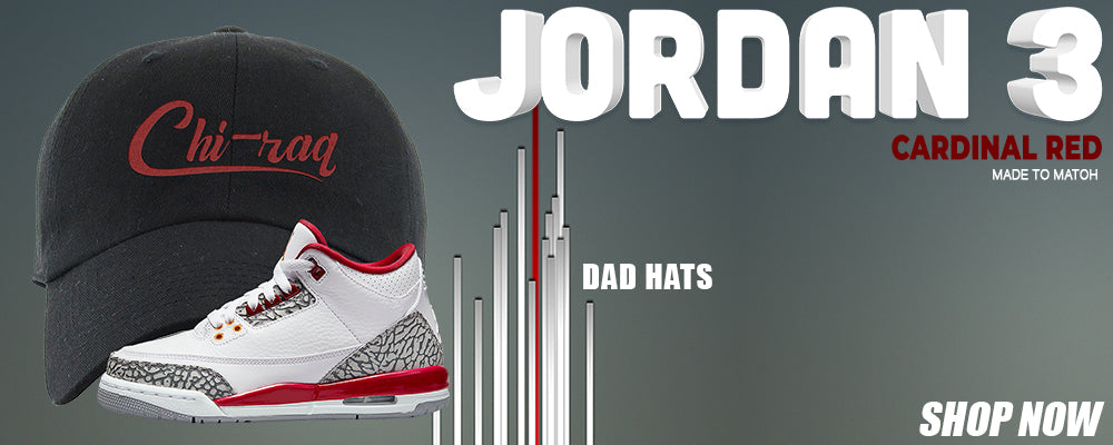 Cardinal Red 3s Dad Hats to match Sneakers | Hats to match Cardinal Red 3s Shoes