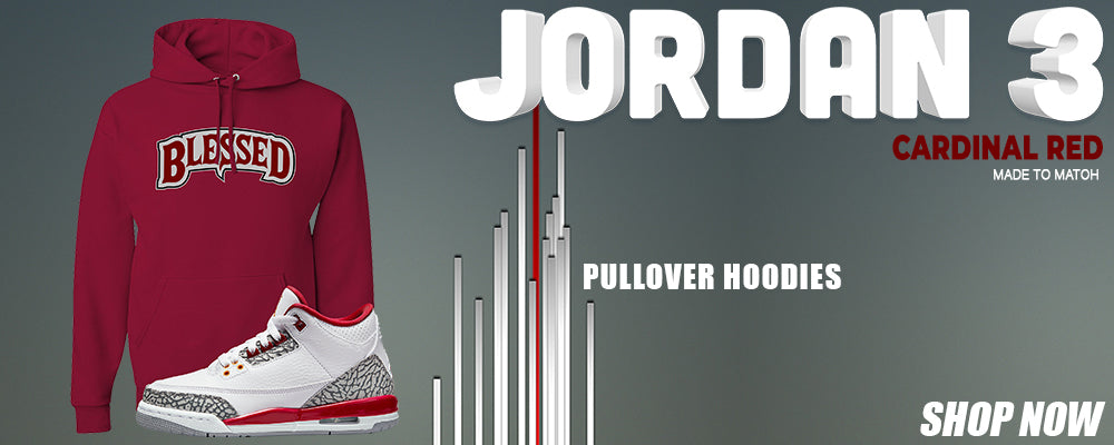Cardinal Red 3s Pullover Hoodies to match Sneakers | Hoodies to match Cardinal Red 3s Shoes