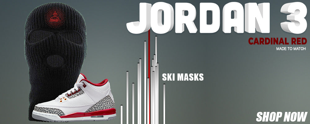 Cardinal Red 3s Ski Masks to match Sneakers | Winter Masks to match Cardinal Red 3s Shoes