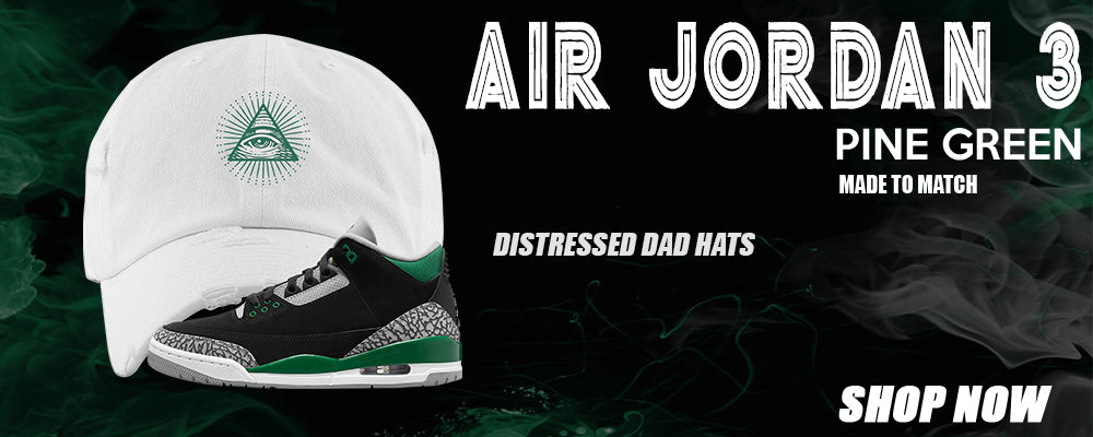 Pine Green 3s Distressed Dad Hats to match Sneakers | Hats to match Pine Green 3s Shoes