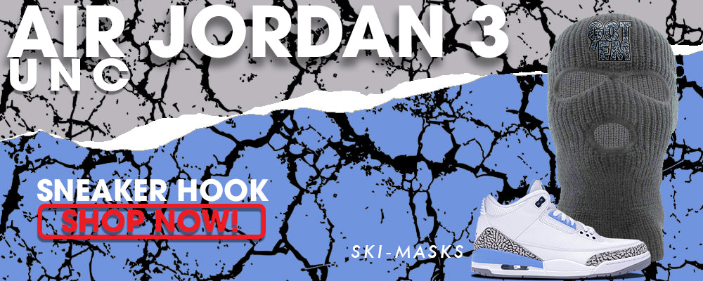 Jordan 3 UNC Ski Masks to match Sneakers | Winter Masks to match Nike Air Jordan 3 UNC Shoes