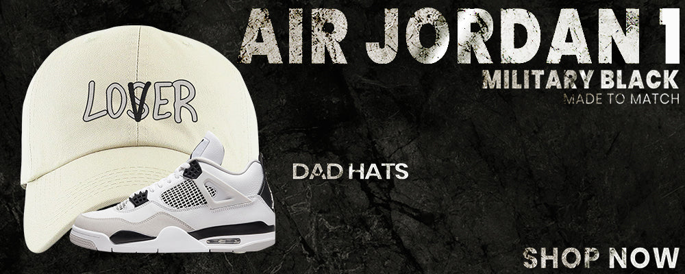 Military Black 4s Dad Hats to match Sneakers | Hats to match Military Black 4s Shoes
