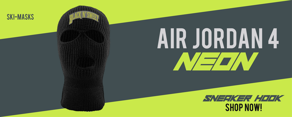 Jordan 4 Neon Ski Masks to match Sneakers | Winter Masks to match Air Jordan 4 Neon Shoes