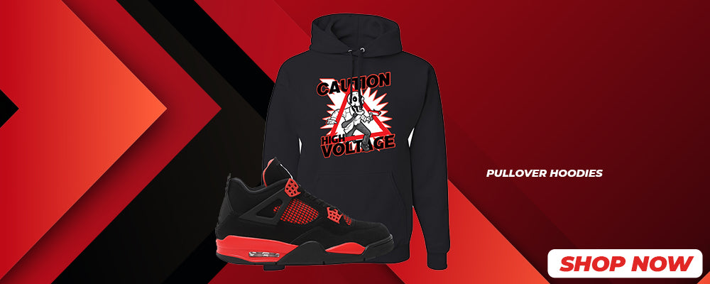 Red Thunder 4s Pullover Hoodies to match Sneakers | Hoodies to match Red Thunder 4s Shoes