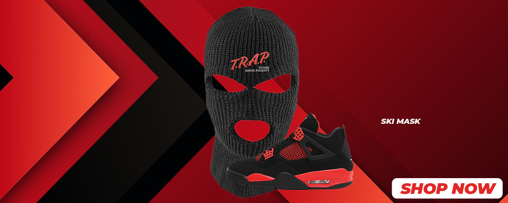 Red Thunder 4s Ski Masks to match Sneakers | Winter Masks to match Red Thunder 4s Shoes