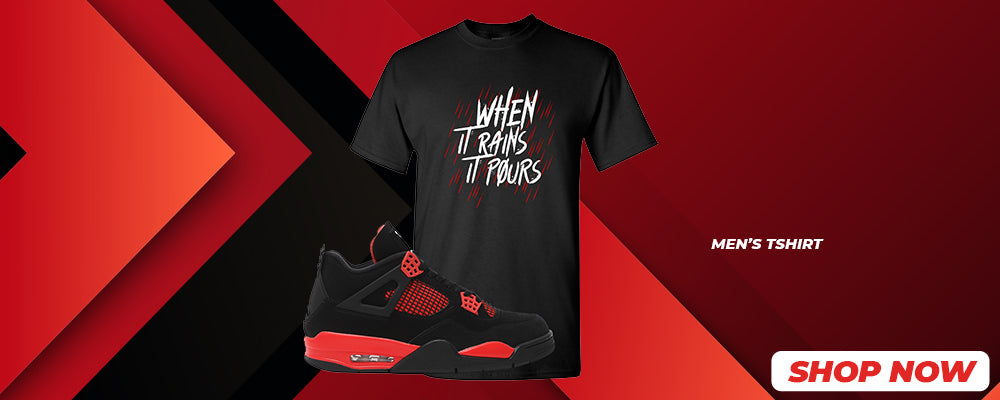 Red Thunder 4s T Shirts to match Sneakers | Tees to match Red Thunder 4s Shoes