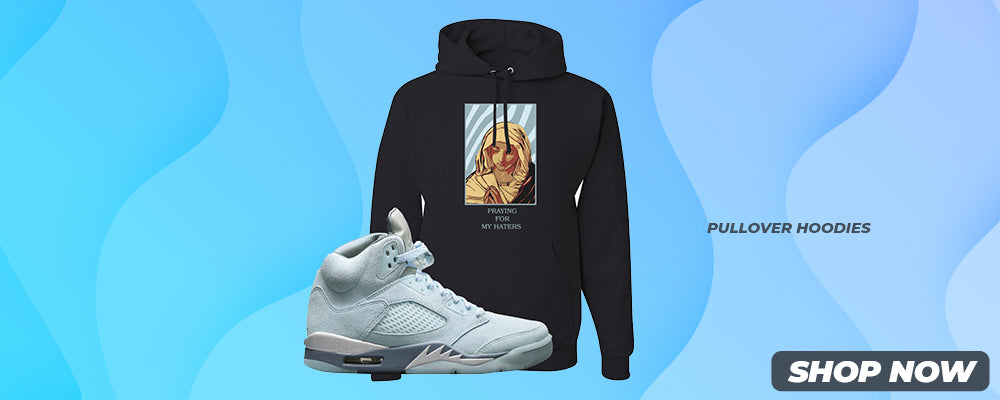 Blue Bird 5s Pullover Hoodies to match Sneakers | Hoodies to match Blue Bird 5s Shoes