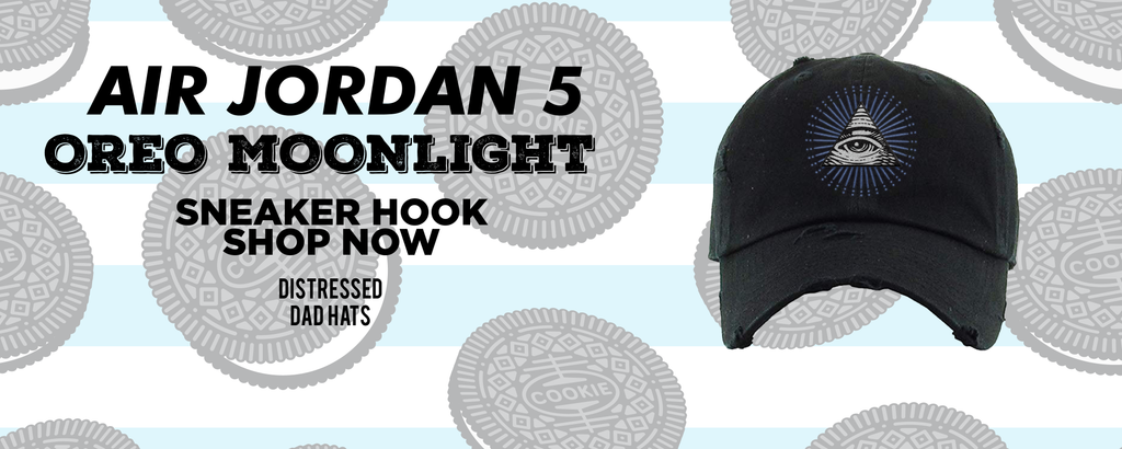 Oreo Moonlight 5s Distressed Dad Hats to match Sneakers | Hats to match Oreo Moonlight 5s Shoes