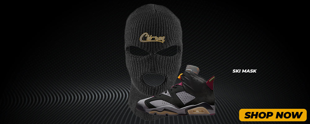 Bordeaux 6s Ski Masks to match Sneakers | Winter Masks to match Bordeaux 6s Shoes