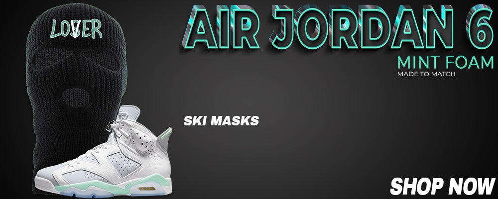 Mint Foam 6s Ski Masks to match Sneakers | Winter Masks to match Mint Foam 6s Shoes