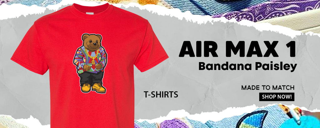 Bandana Paisley Max 1s T Shirts to match Sneakers | Tees to match Bandana Paisley Max 1s Shoes