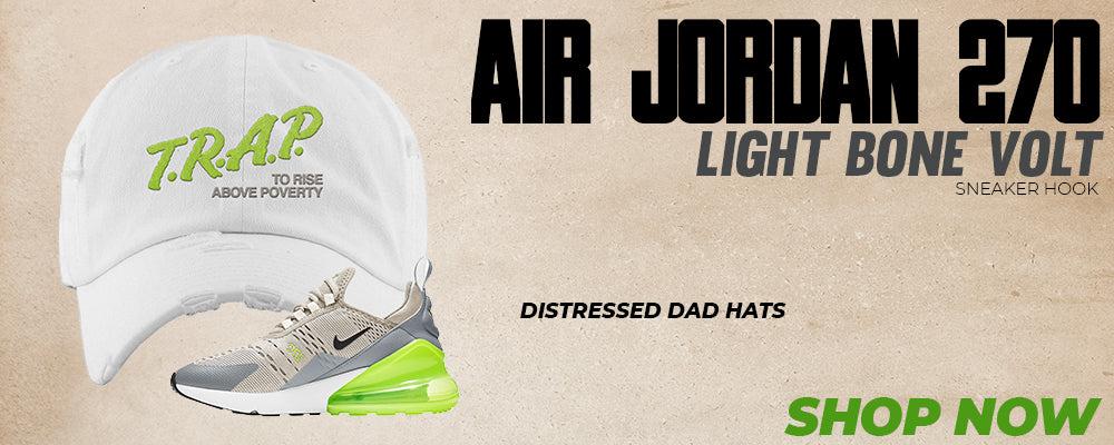 Air Max 270 Light Bone Volt Distressed Dad Hats to match Sneakers | Hats to match Nike Air Max 270 Light Bone Volt Shoes