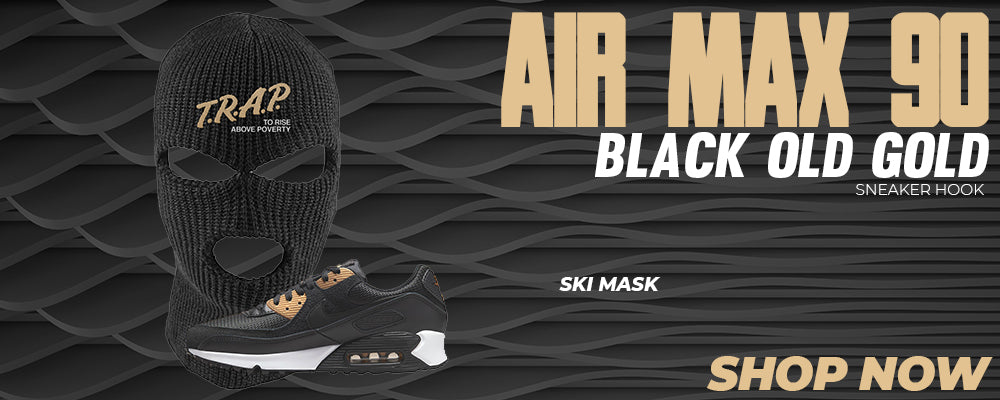 Air Max 90 Black Old Gold Ski Masks to match Sneakers | Winter Masks to match Nike Air Max 90 Black Old Gold Shoes