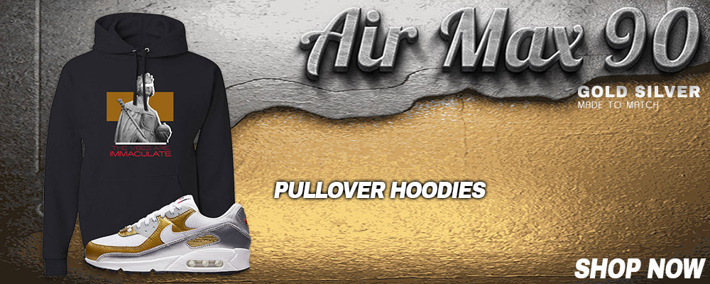 Gold Silver 90s Pullover Hoodies to match Sneakers | Hoodies to match Gold Silver 90s Shoes