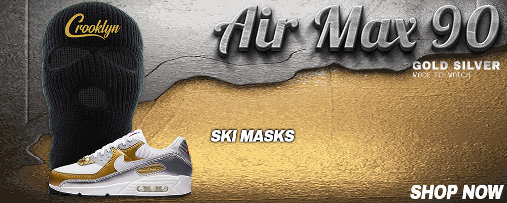 Gold Silver 90s Ski Masks to match Sneakers | Winter Masks to match Gold Silver 90s Shoes