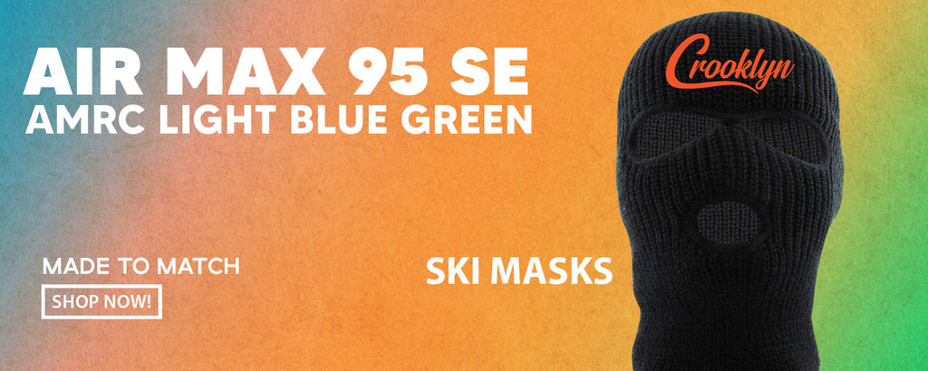 Light Blue Green AMRC 95s Ski Masks to match Sneakers | Winter Masks to match Light Blue Green AMRC 95s Shoes