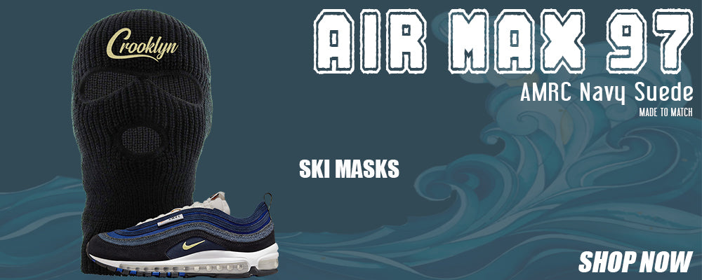 Navy Suede AMRC 97s Ski Masks to match Sneakers | Winter Masks to match Navy Suede AMRC 97s Shoes