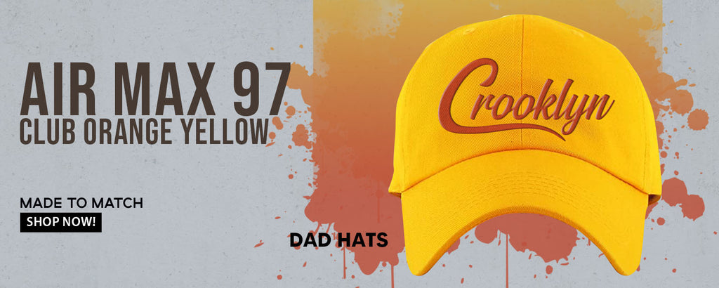 Club Orange Yellow 97s Dad Hats to match Sneakers | Hats to match Club Orange Yellow 97s Shoes